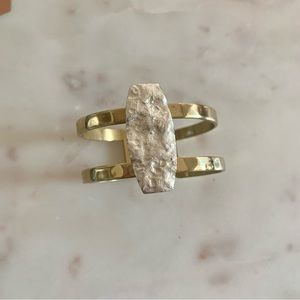 Rustic Cuff Gold and Silver Metal Cuff